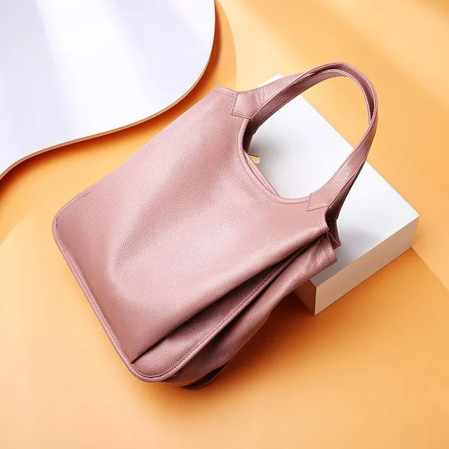 100% Luxury Genuine Leather Tote Bag Female Real Leather Cowhide Women Shoulder Bag For Women