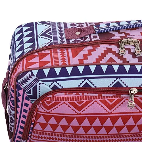 16 Inch Carry On Hand Luggage Flight Duffle Bag, 2nd Bag or Underseat, 19L (Multi Aztec)