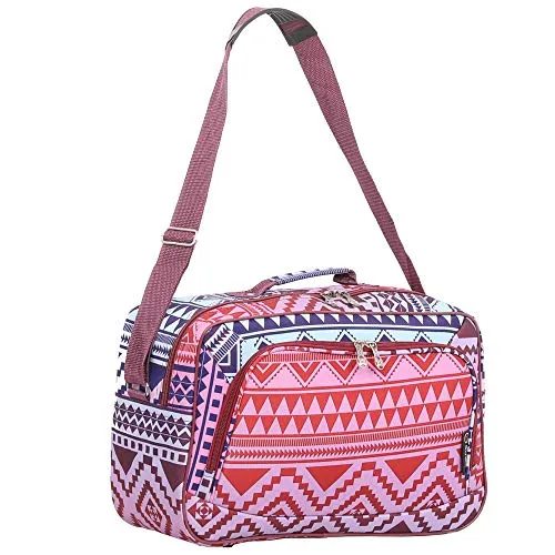 16 Inch Carry On Hand Luggage Flight Duffle Bag, 2nd Bag or Underseat, 19L (Multi Aztec)