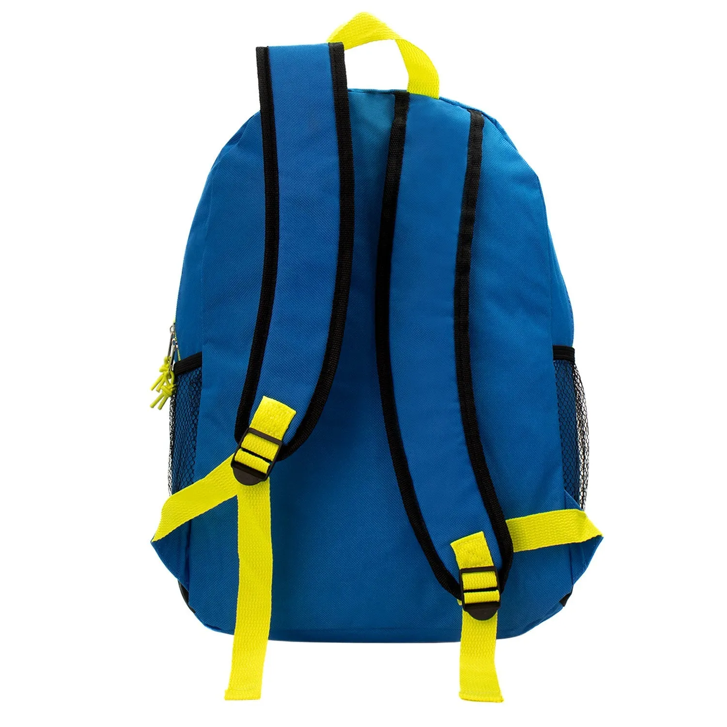 17" Bungee Wholesale Backpacks in 8 Assorted Colors - Bulk Case of 24 Bookbags