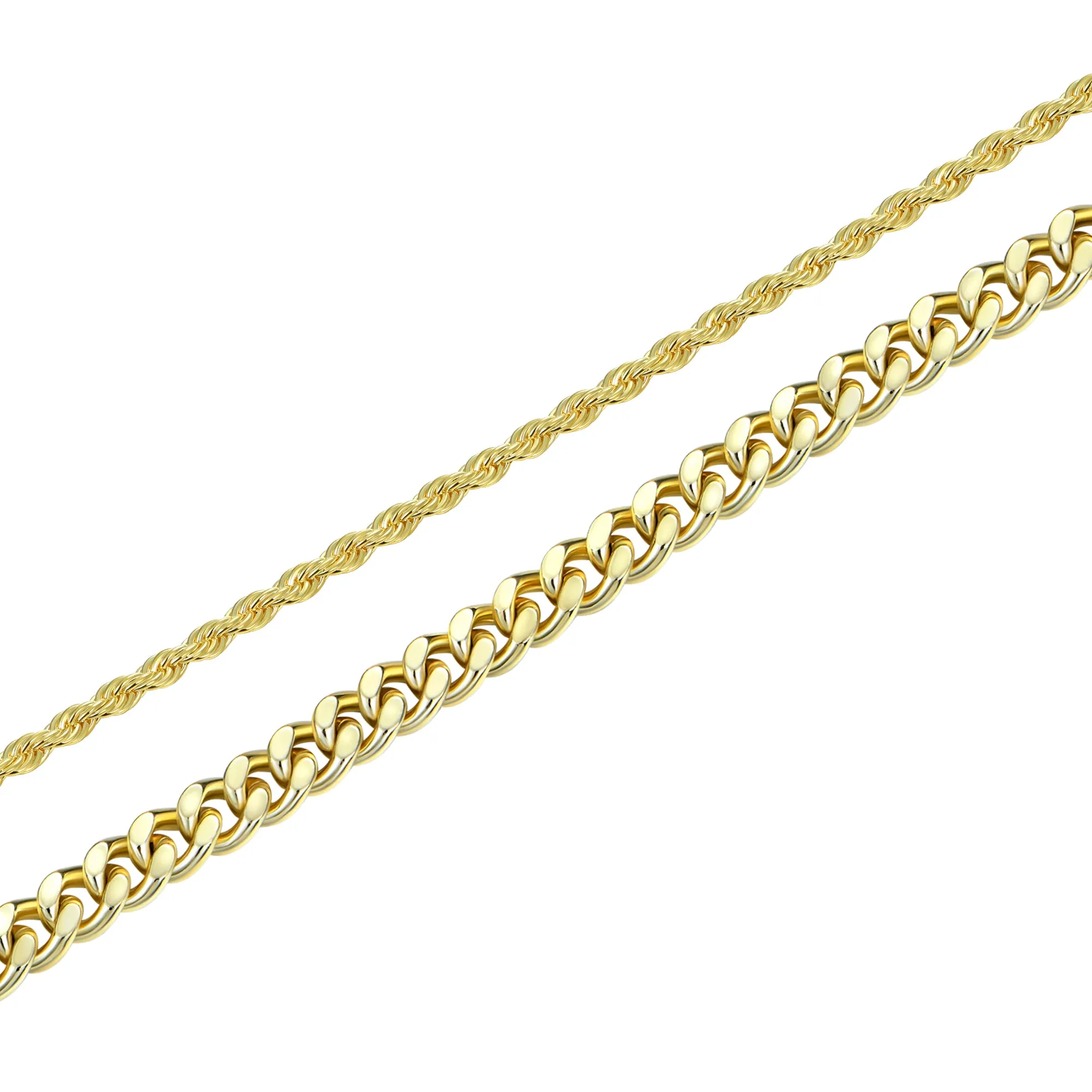 2.5mm Rope Chain   3.5mm Cuban Link Bundle