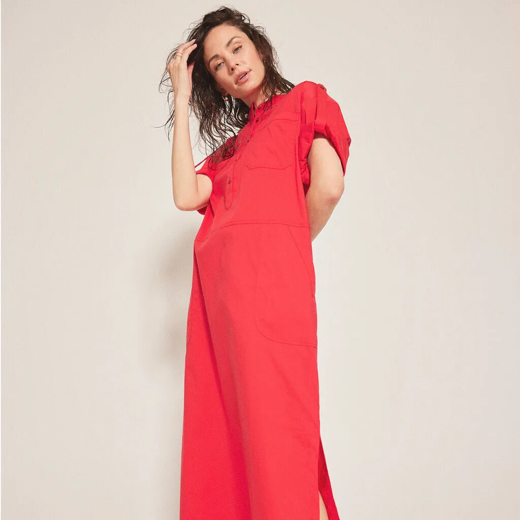 Abi dress with cool details / 100004 - Red