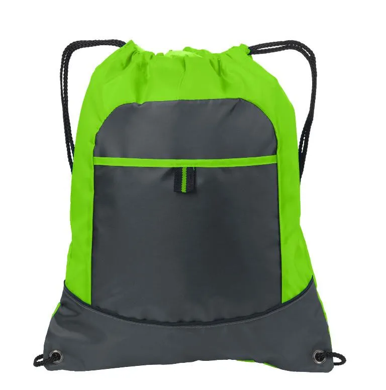 Affordable Drawstring Bags /Two Tone Pocket Cinch Pack