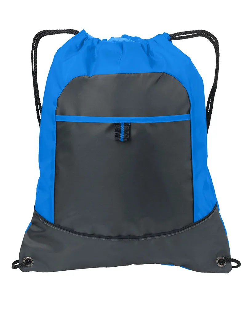 Affordable Drawstring Bags /Two Tone Pocket Cinch Pack