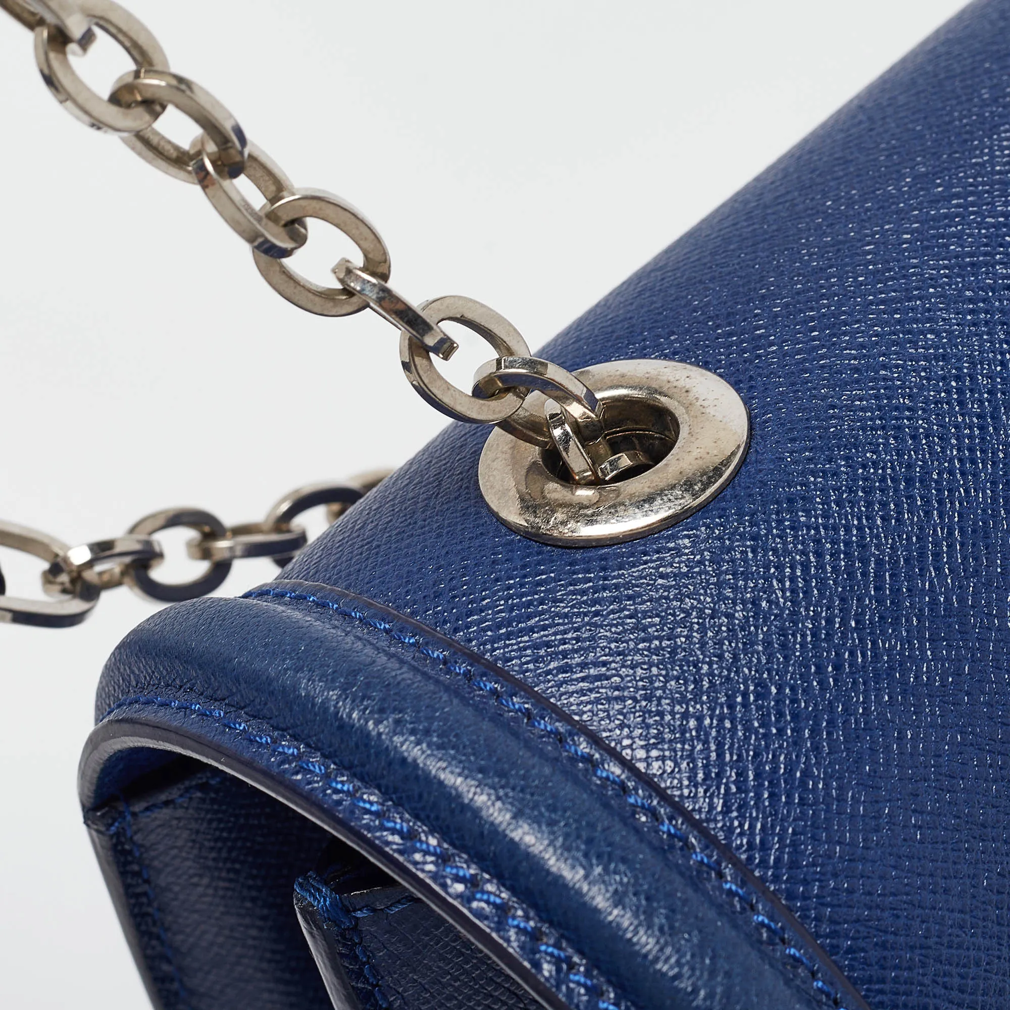 ALEXANDER MCQUEEN Blue Leather Heroine Shoulder Bag