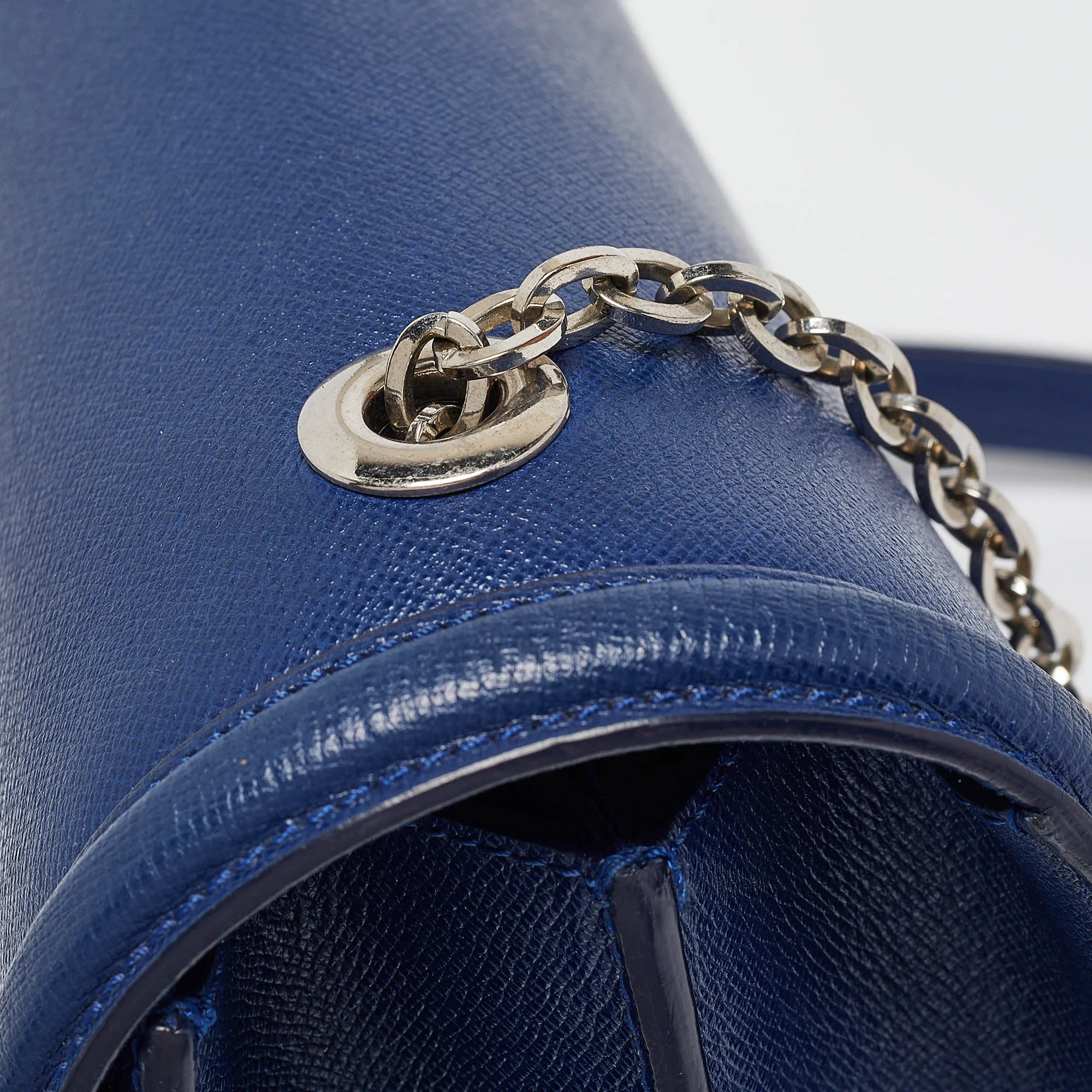 ALEXANDER MCQUEEN Blue Leather Heroine Shoulder Bag