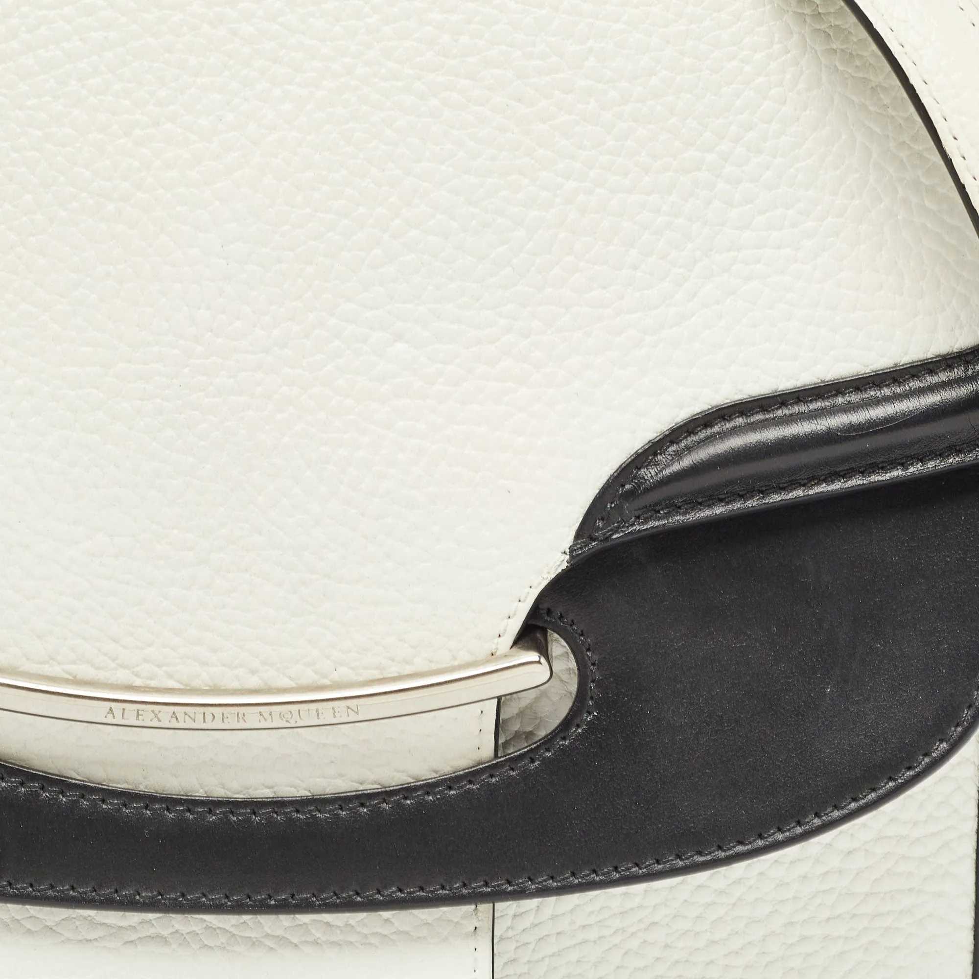 ALEXANDER MCQUEEN White/Black Leather Lucite Heroine Shoulder Bag