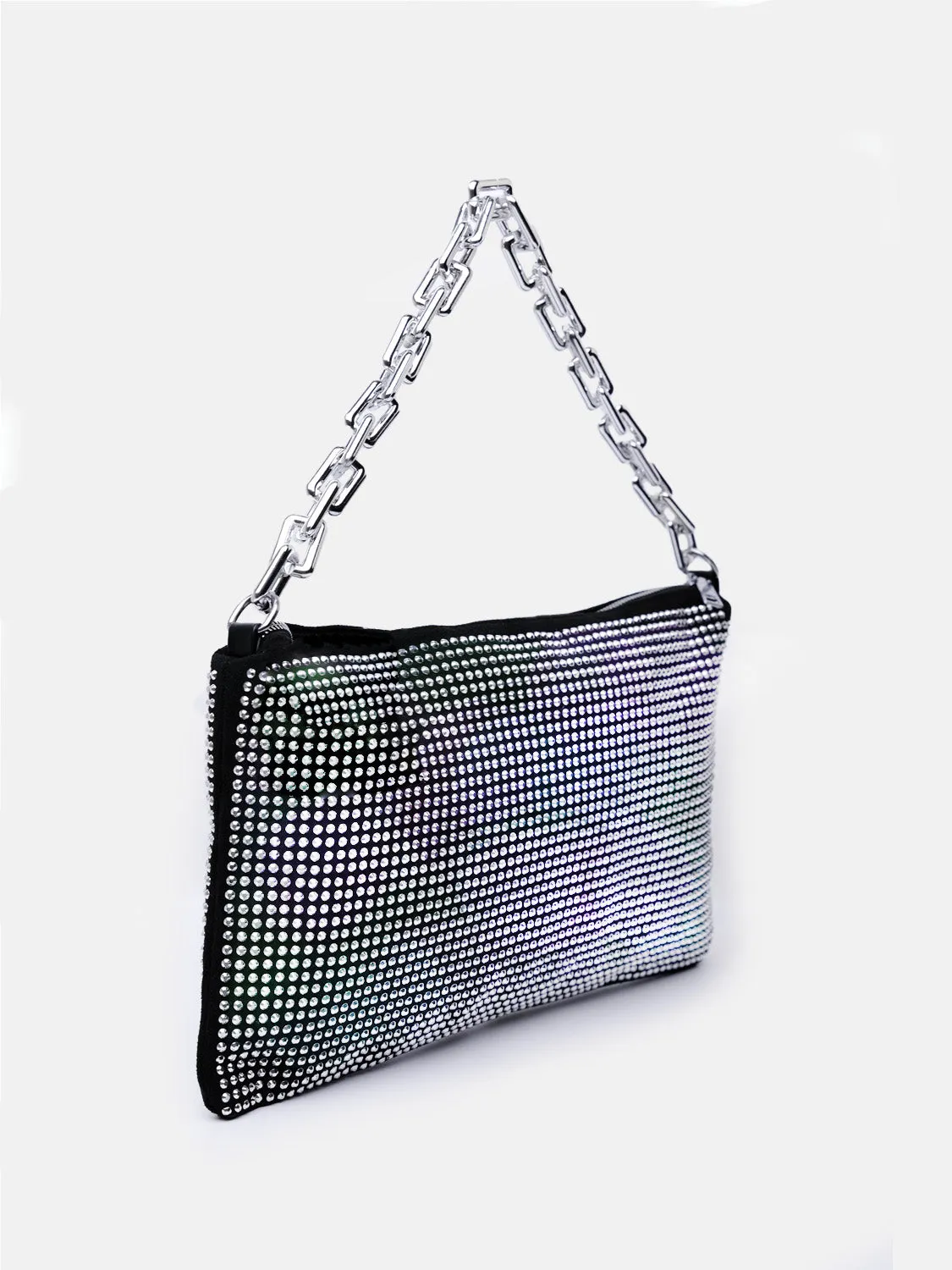 AMARA DIAMANTE CRYSTAL CHAIN SHOULDER BAG IN RAINBOW