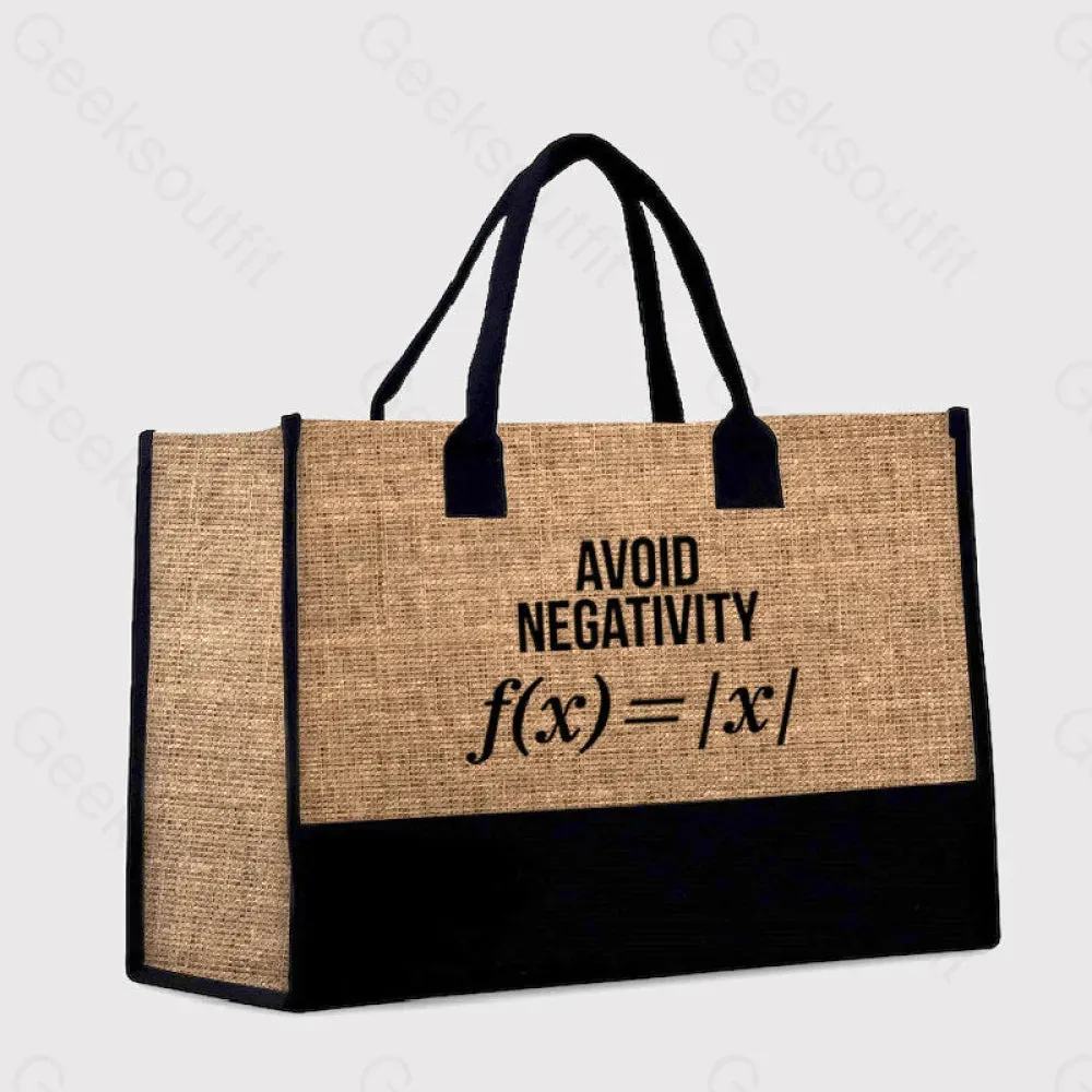 Avoid Negativity Cotton Tote Bag