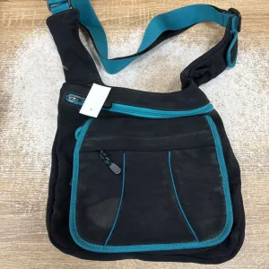 B - Shoulder Bag: Black/Teal Blue--