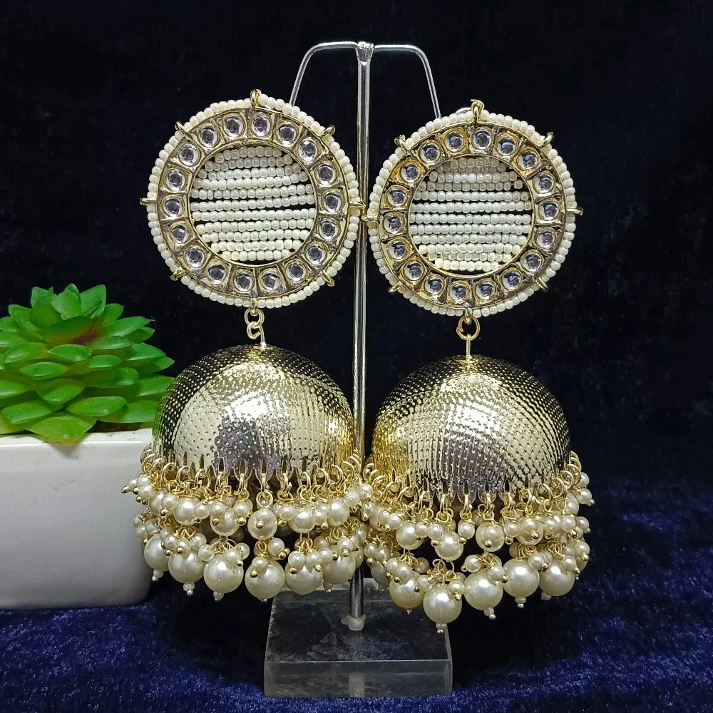 Bhavi Jewels Gold Plated Jhumki Earrings