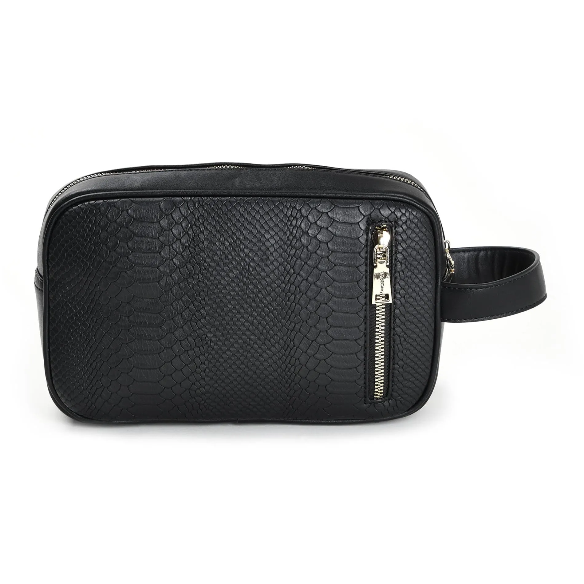 Black Apollo 1 Faux Snakeskin Toiletry Bag