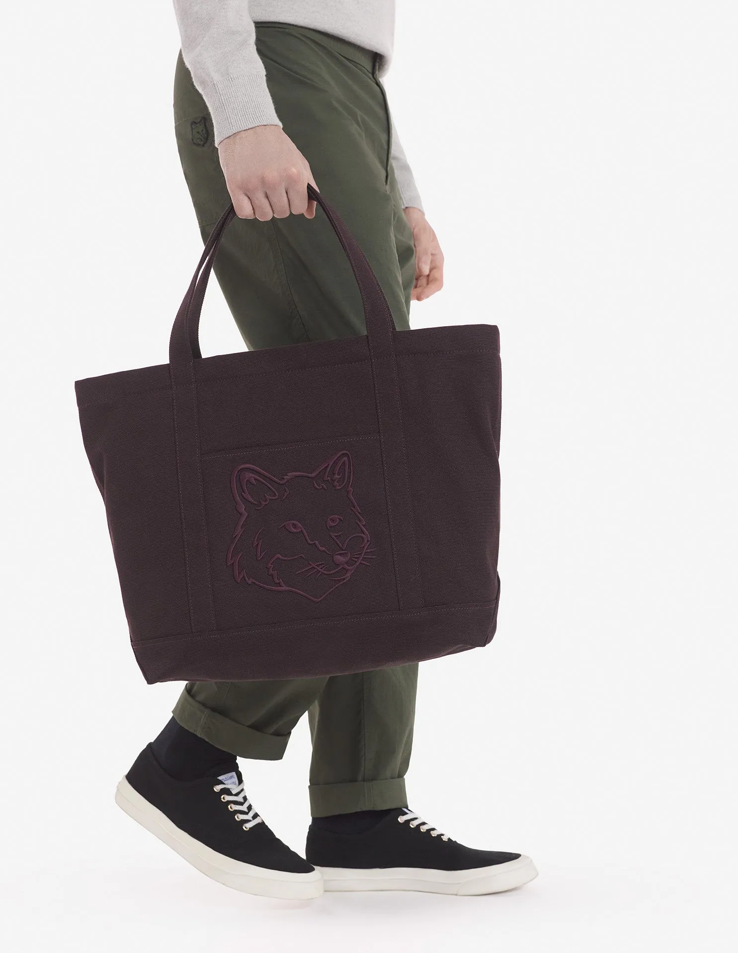 Bold Fox Head Large Tote Bag Pecan Brown