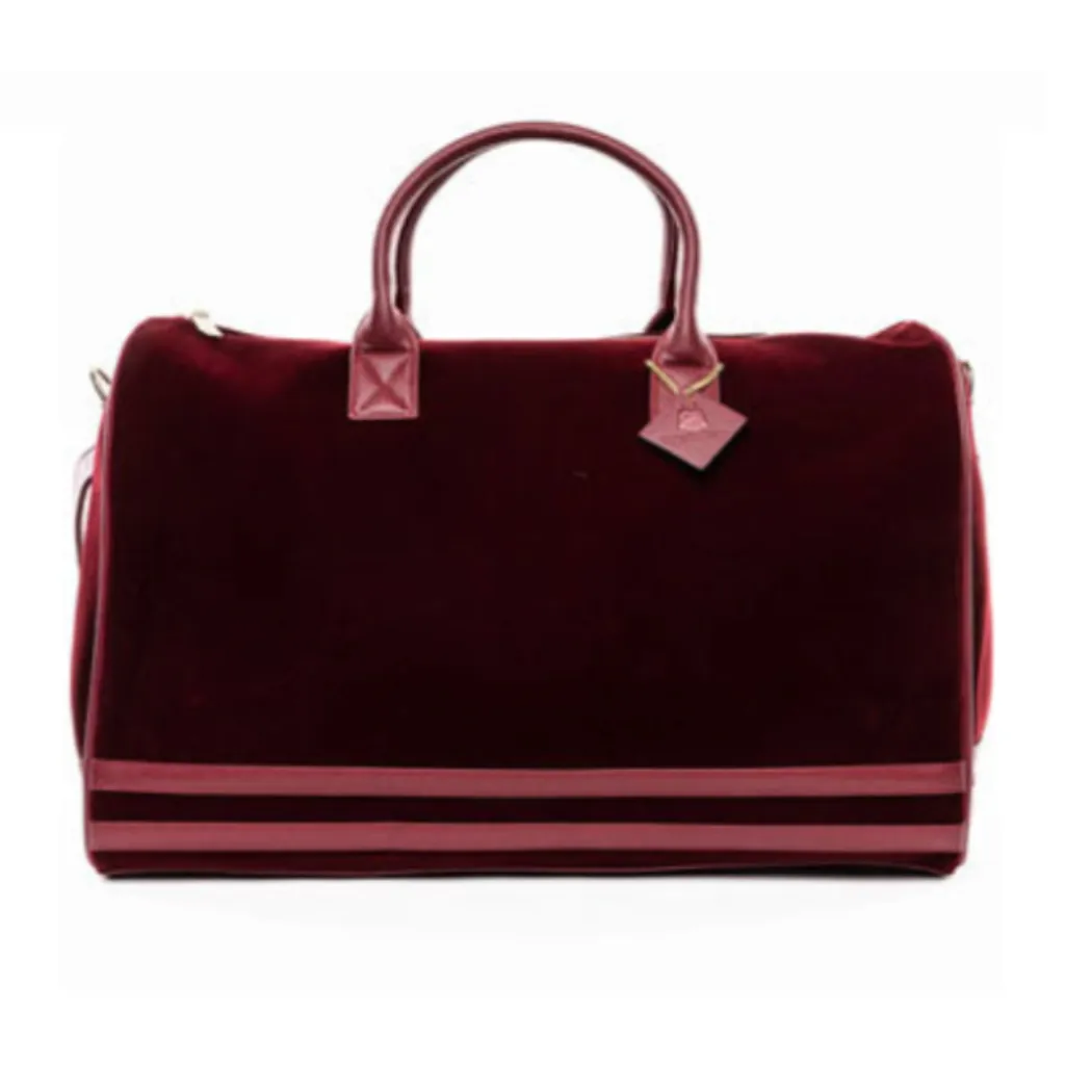 Burgundy Velour Duffle