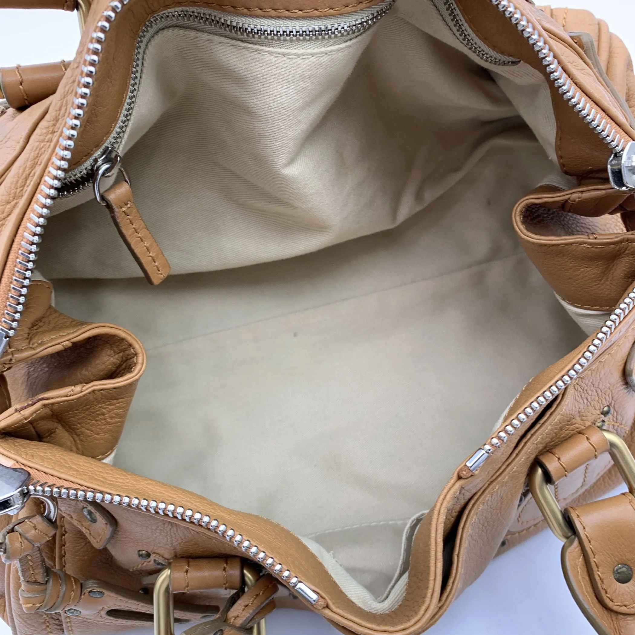 Chloe Beige Tan Leather Paddington Bag Tote Satchel Handbag