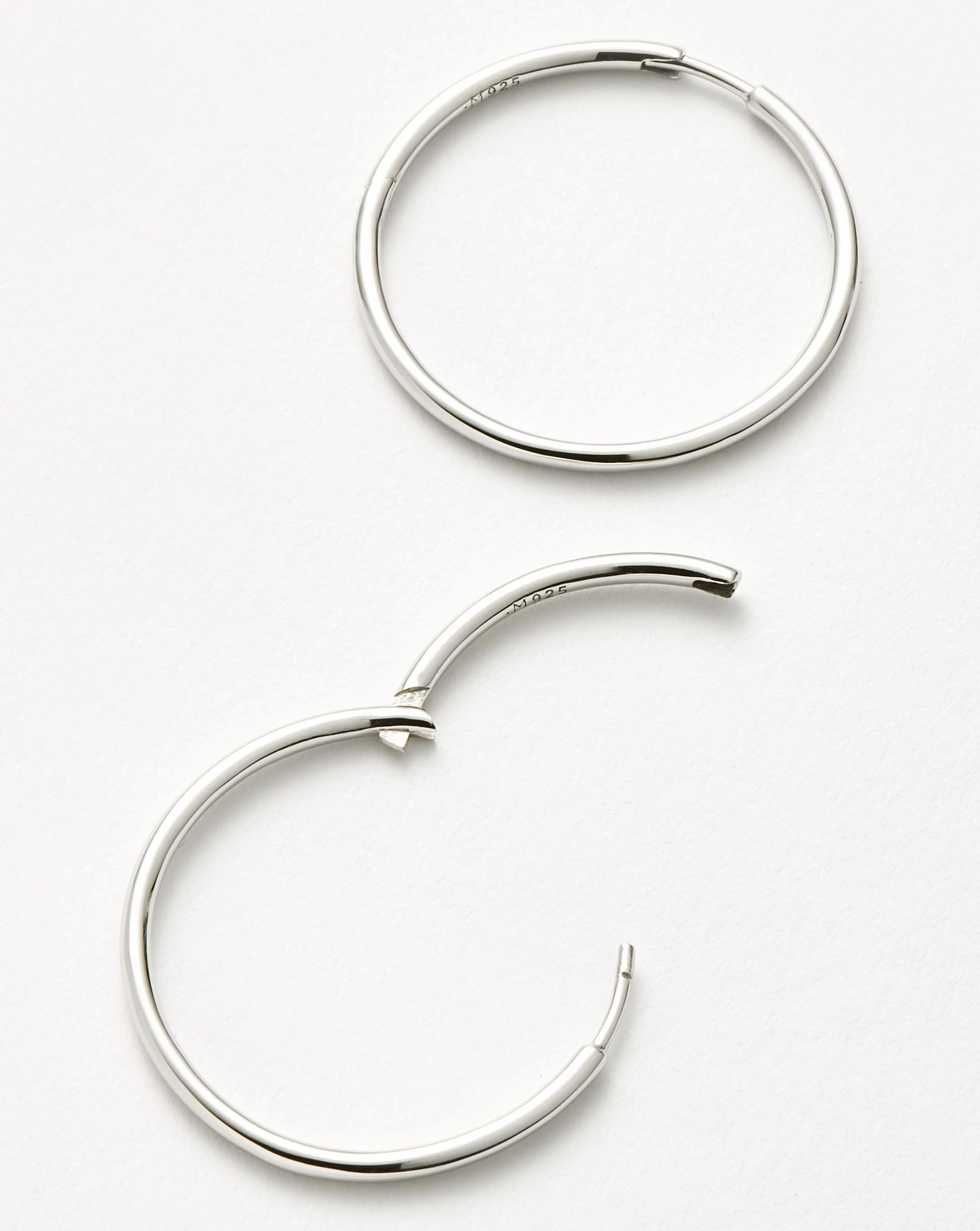 Classic Medium Hoop Earrings | Rhodium Plated on Recycled Sterling Silver