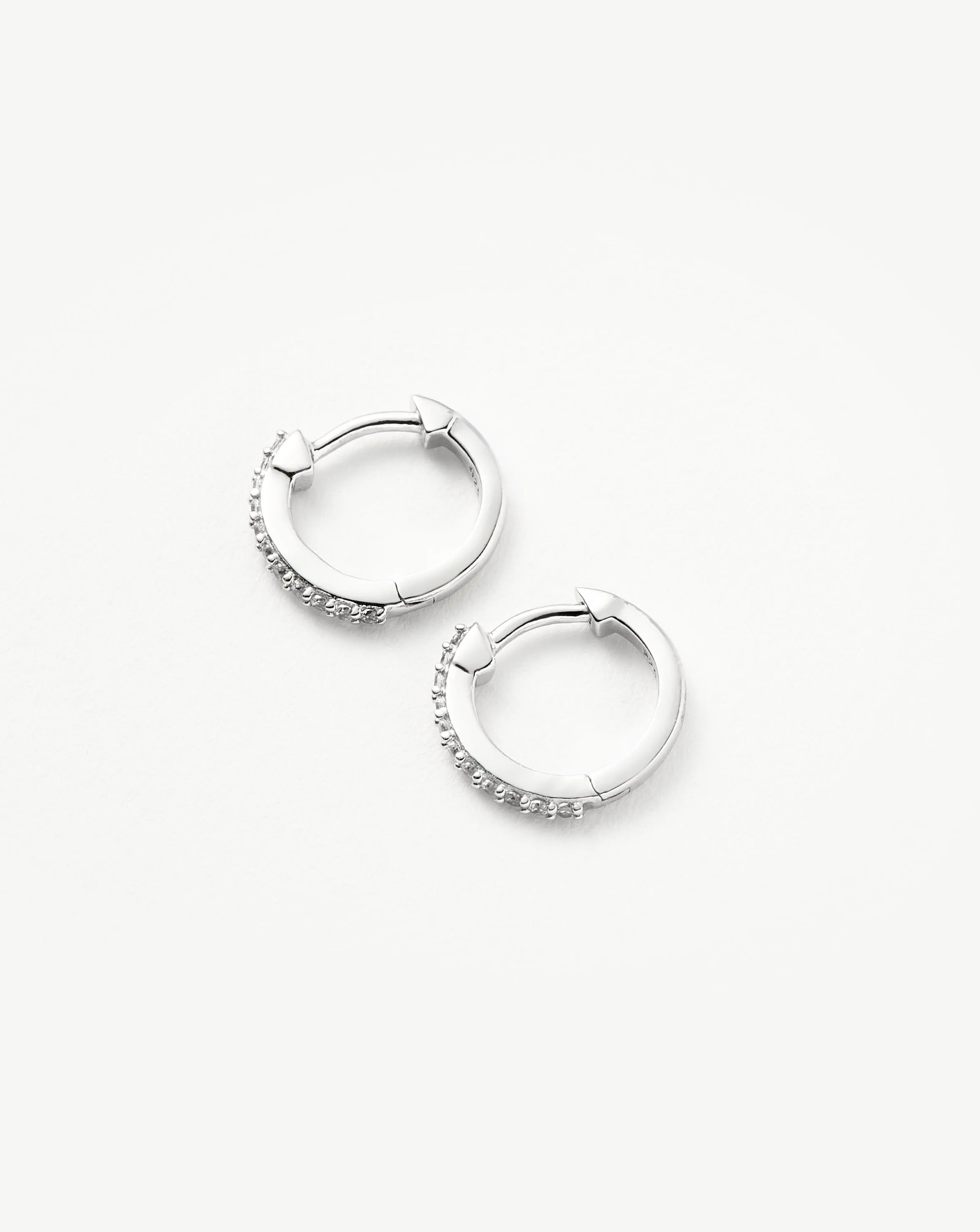 Classic Pave Huggies | Sterling Silver/Cubic Zirconia