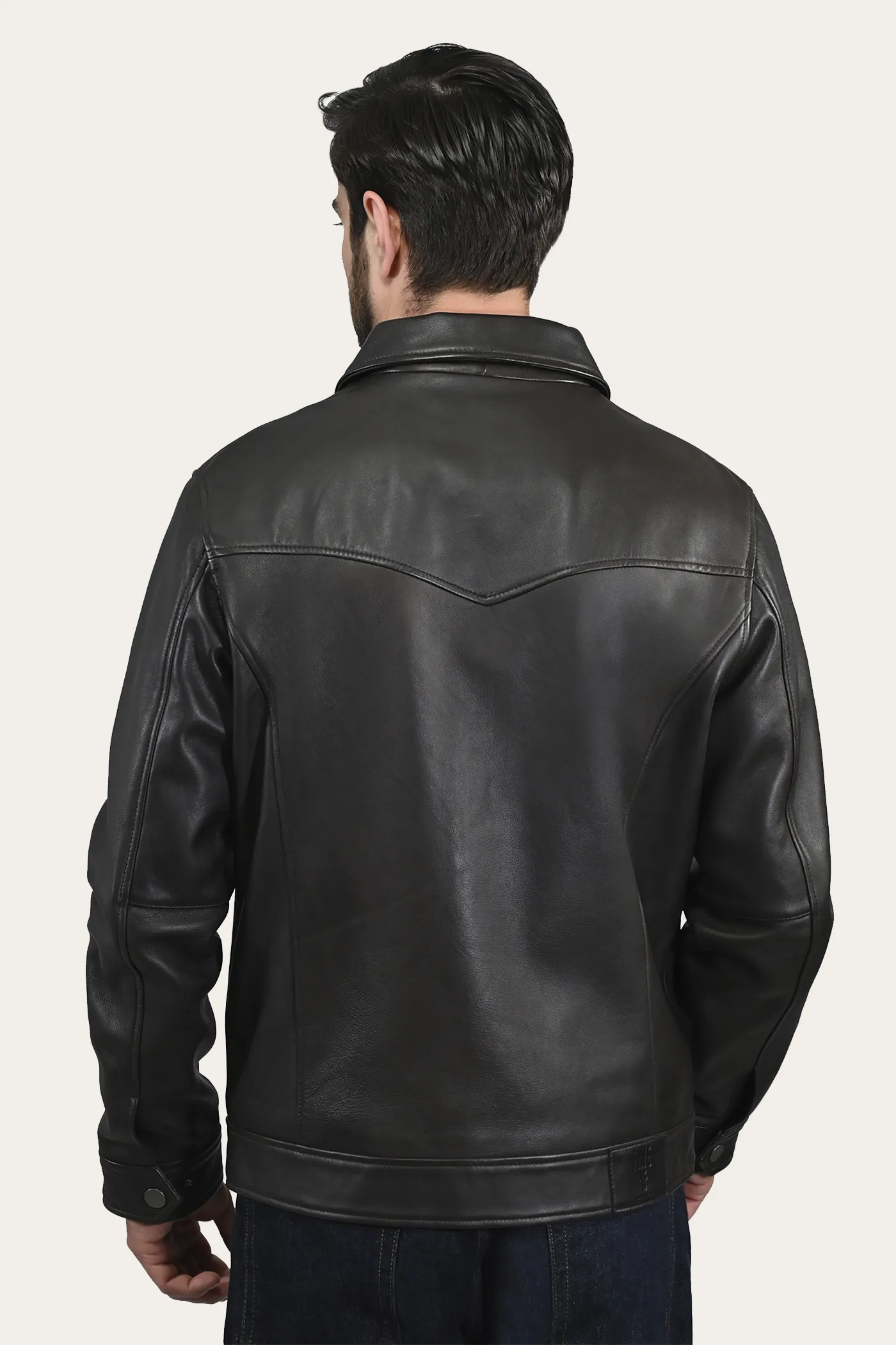 Classic Trucker Leather Jacket