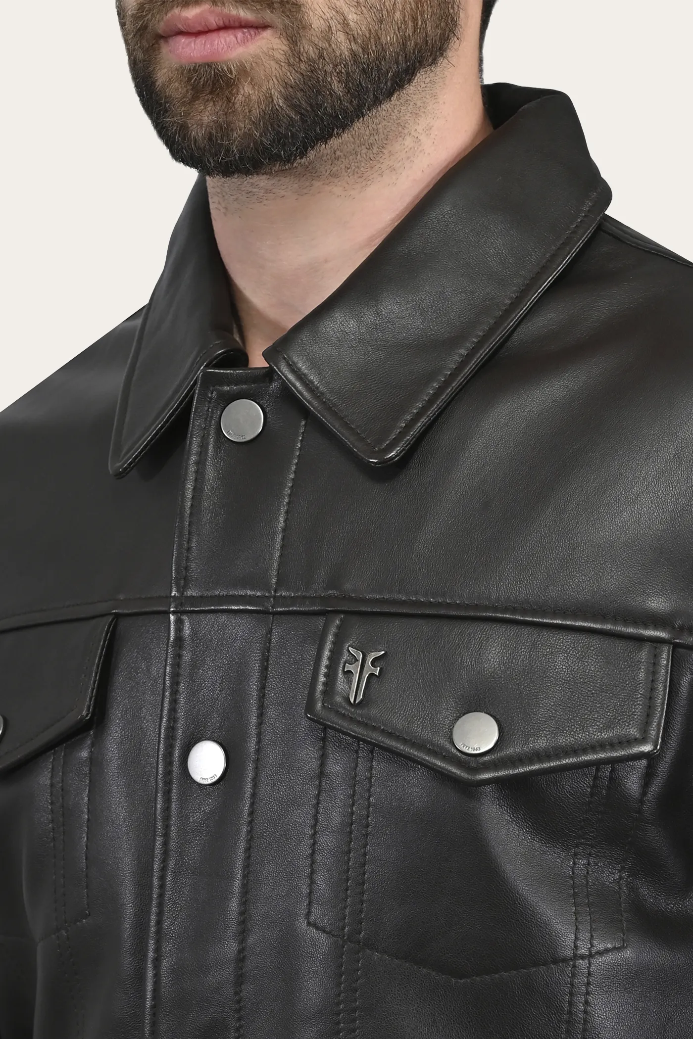 Classic Trucker Leather Jacket