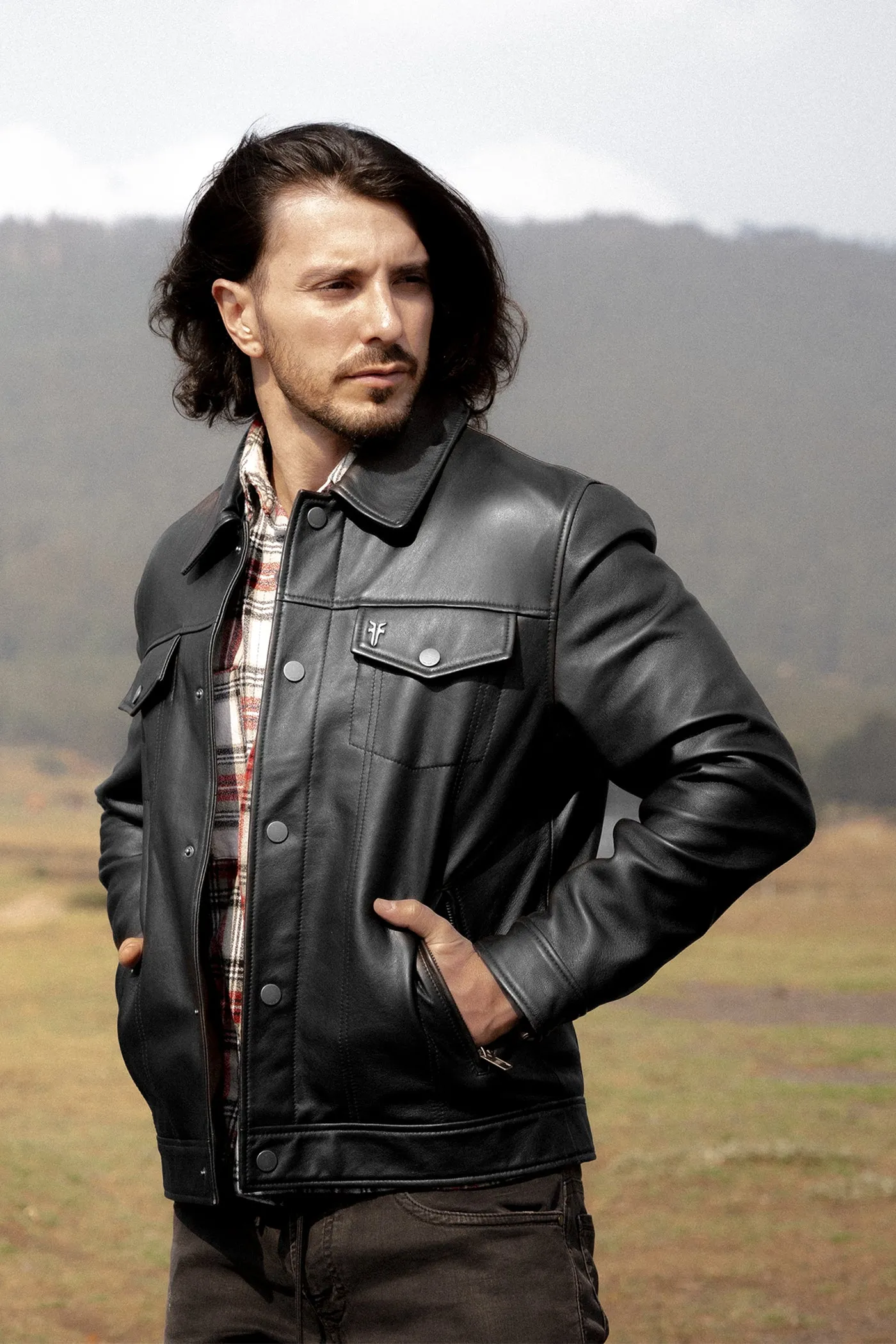 Classic Trucker Leather Jacket