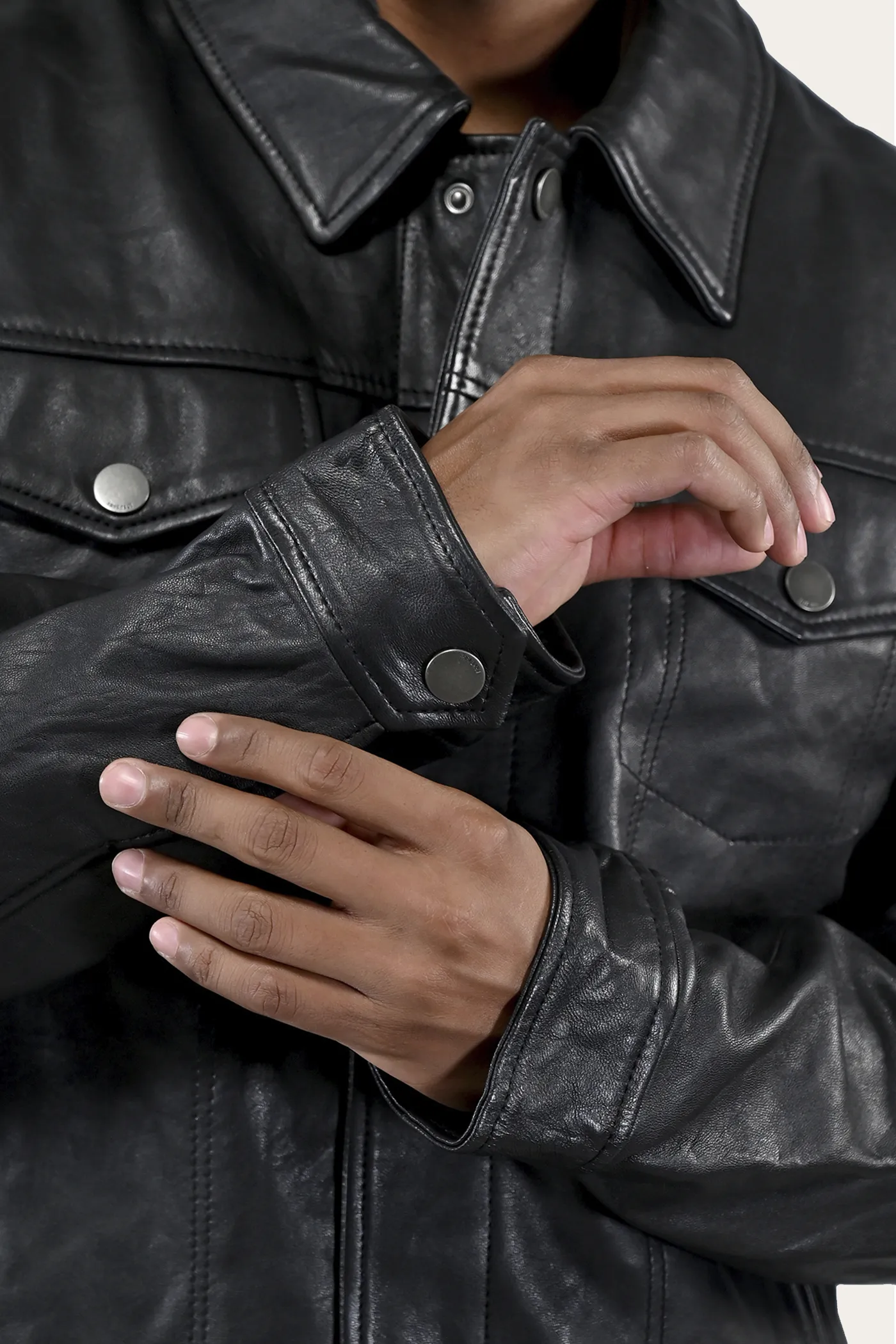 Classic Trucker Leather Jacket