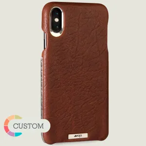 Custom Grip Silver iPhone Xs Max Leather Case