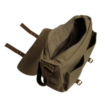 Deluxe Vintage Style Canvas Messenger Bag - Olive Drab