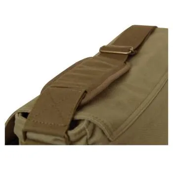 Deluxe Vintage Style Canvas Messenger Bag - Olive Drab