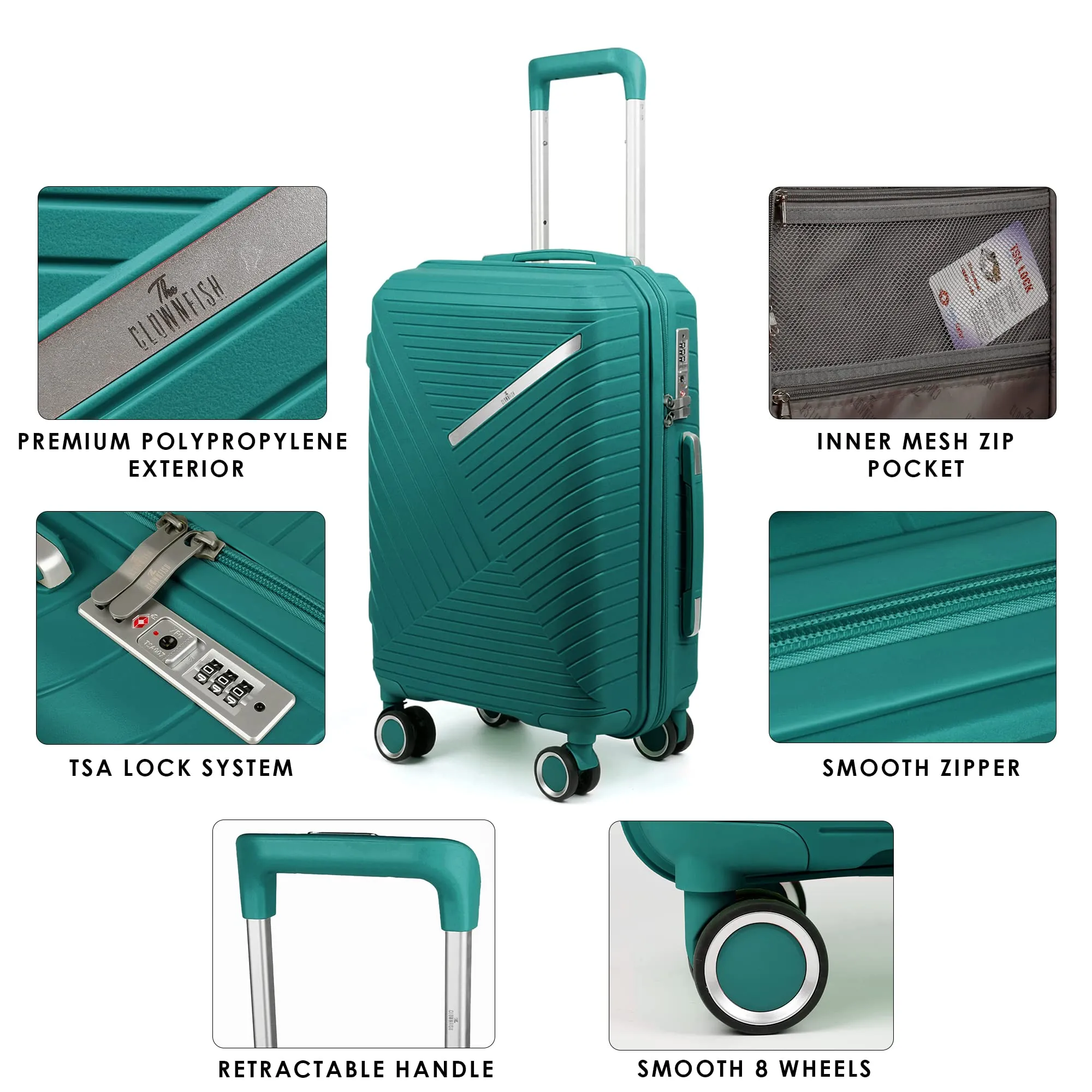 Denzel Series Set of 2 Trolley bags Teal (Small, Medium)