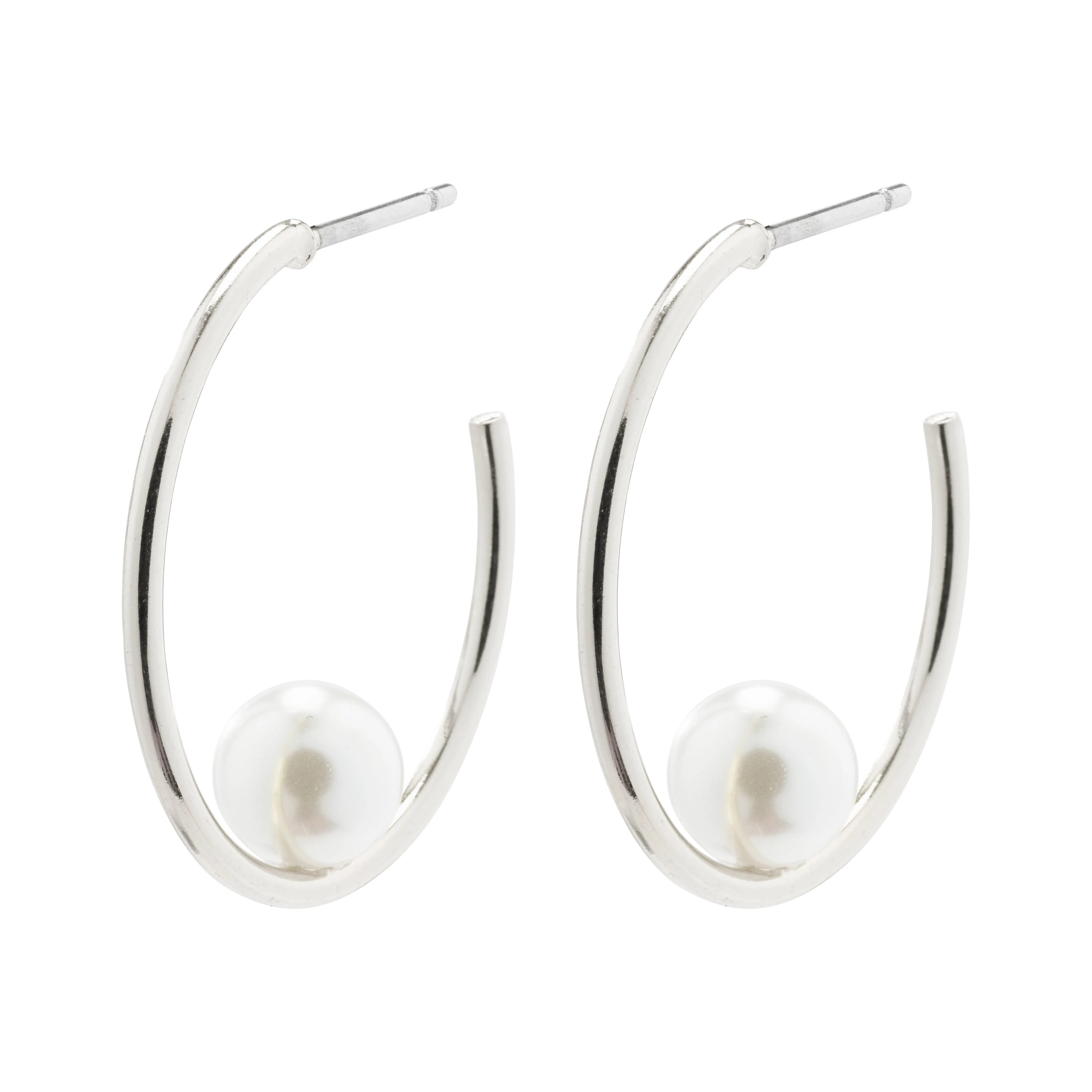 ELINE recycled pearl hoop earrings silver-plated