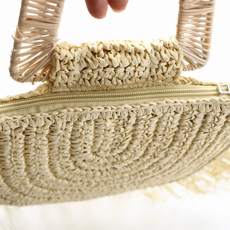 Fashion Tassel Woven Straw Bag