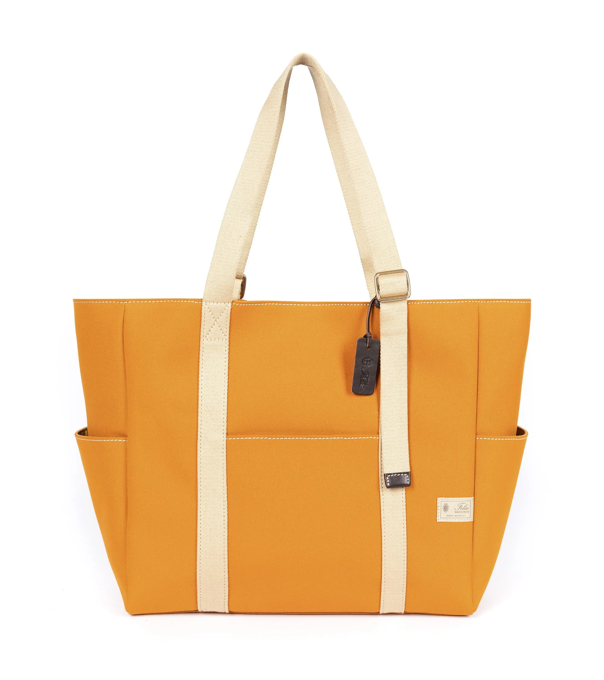 Felisi Cotton Canvas Adjustable Tote Bag: Mustard