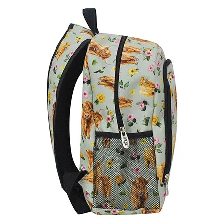 Floral Cow Medium Size NGIL Canvas Backpack