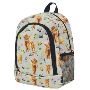 Floral Cow Medium Size NGIL Canvas Backpack