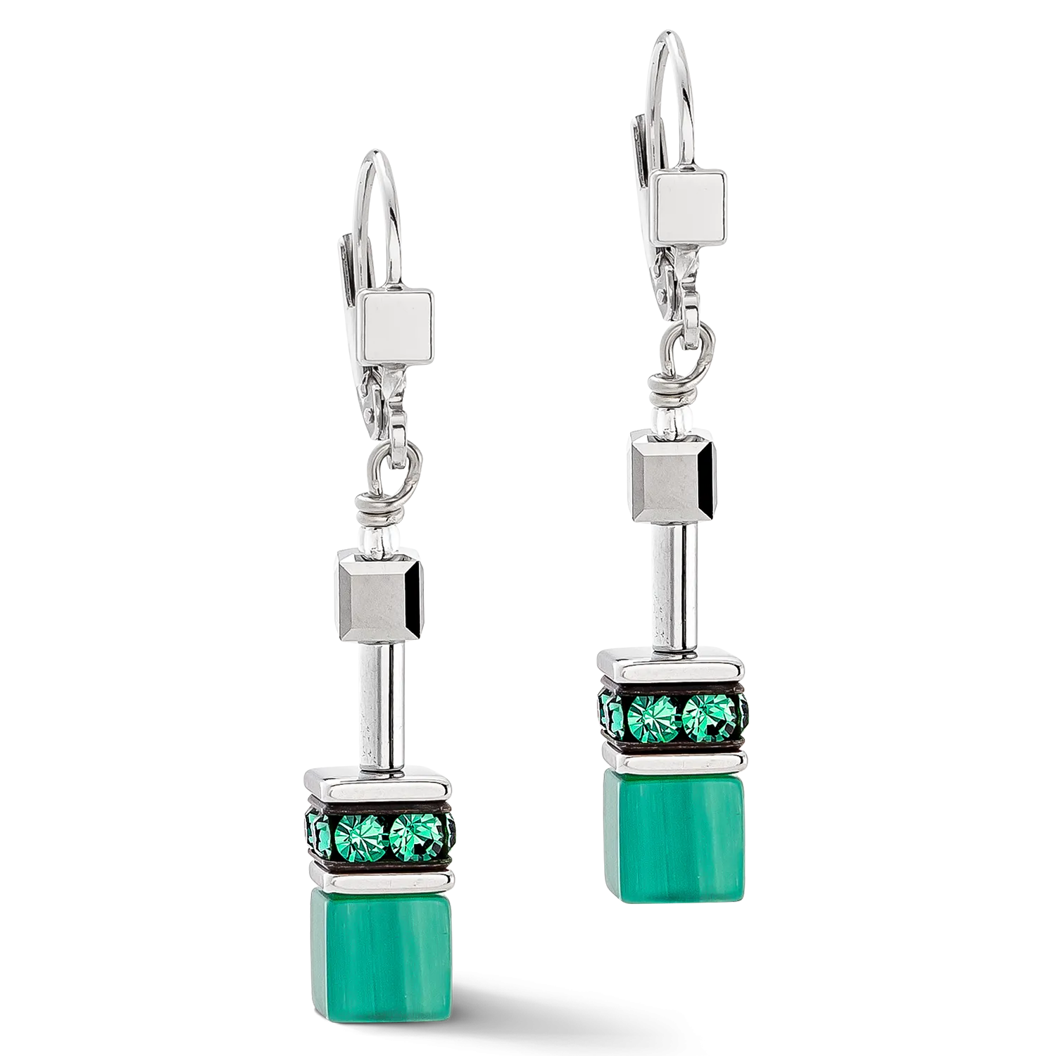 GeoCUBE® Iconic earrings silver-green