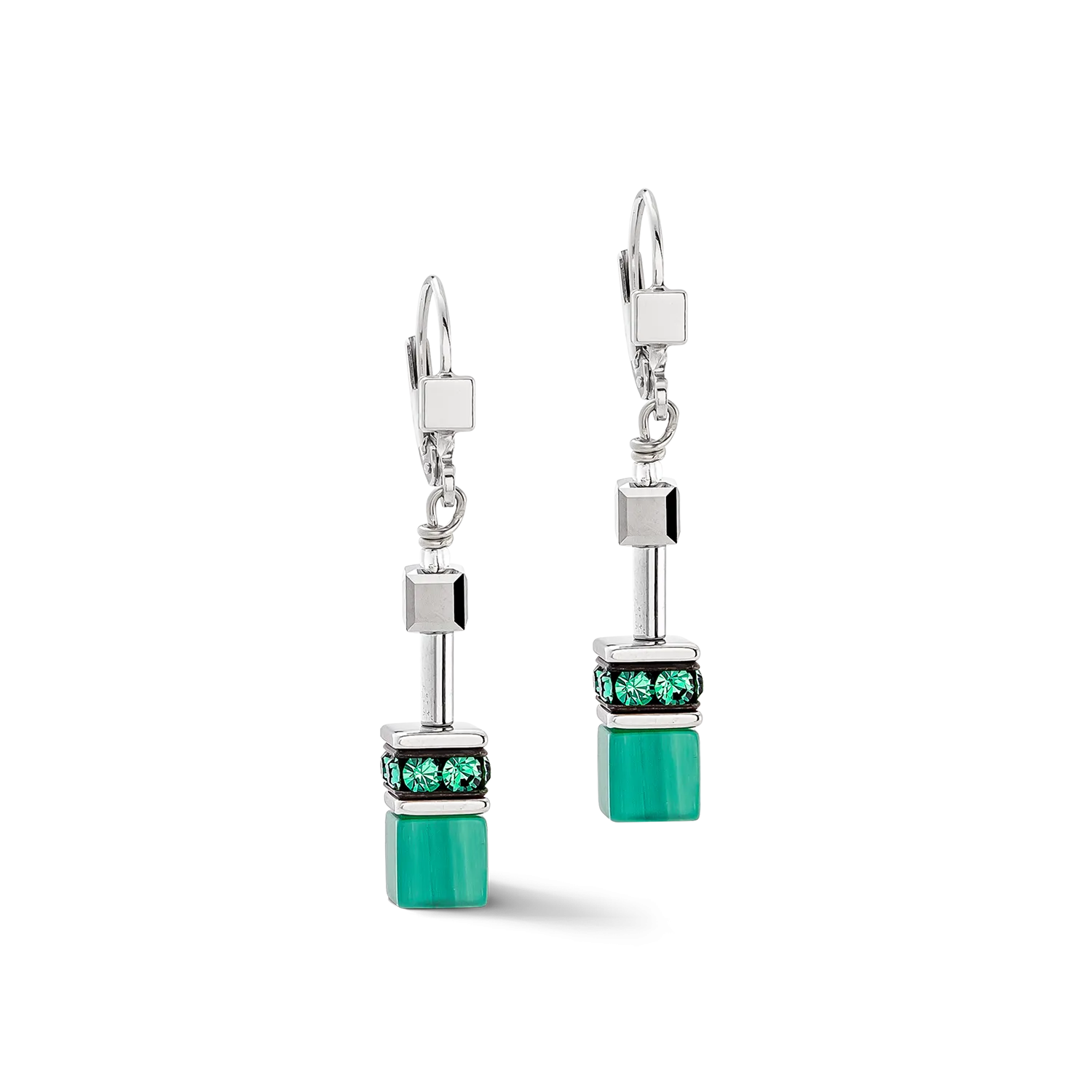 GeoCUBE® Iconic earrings silver-green