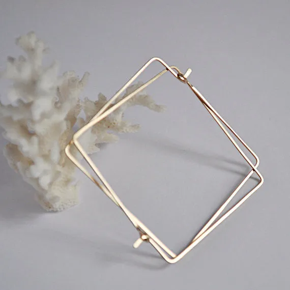 Gold Filled Square Hoop Earrings