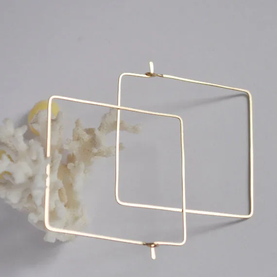 Gold Filled Square Hoop Earrings