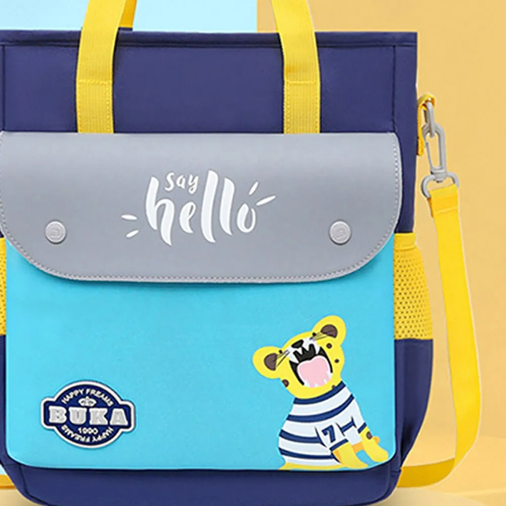 Grey & Blue Tiger theme Shoulder/Backpack style Bag for Kids