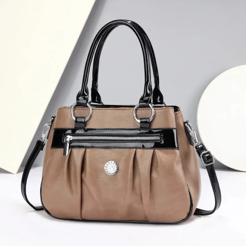 Handbag 3 Layers Leather Bags Women Vintage Shoulder Bags A13