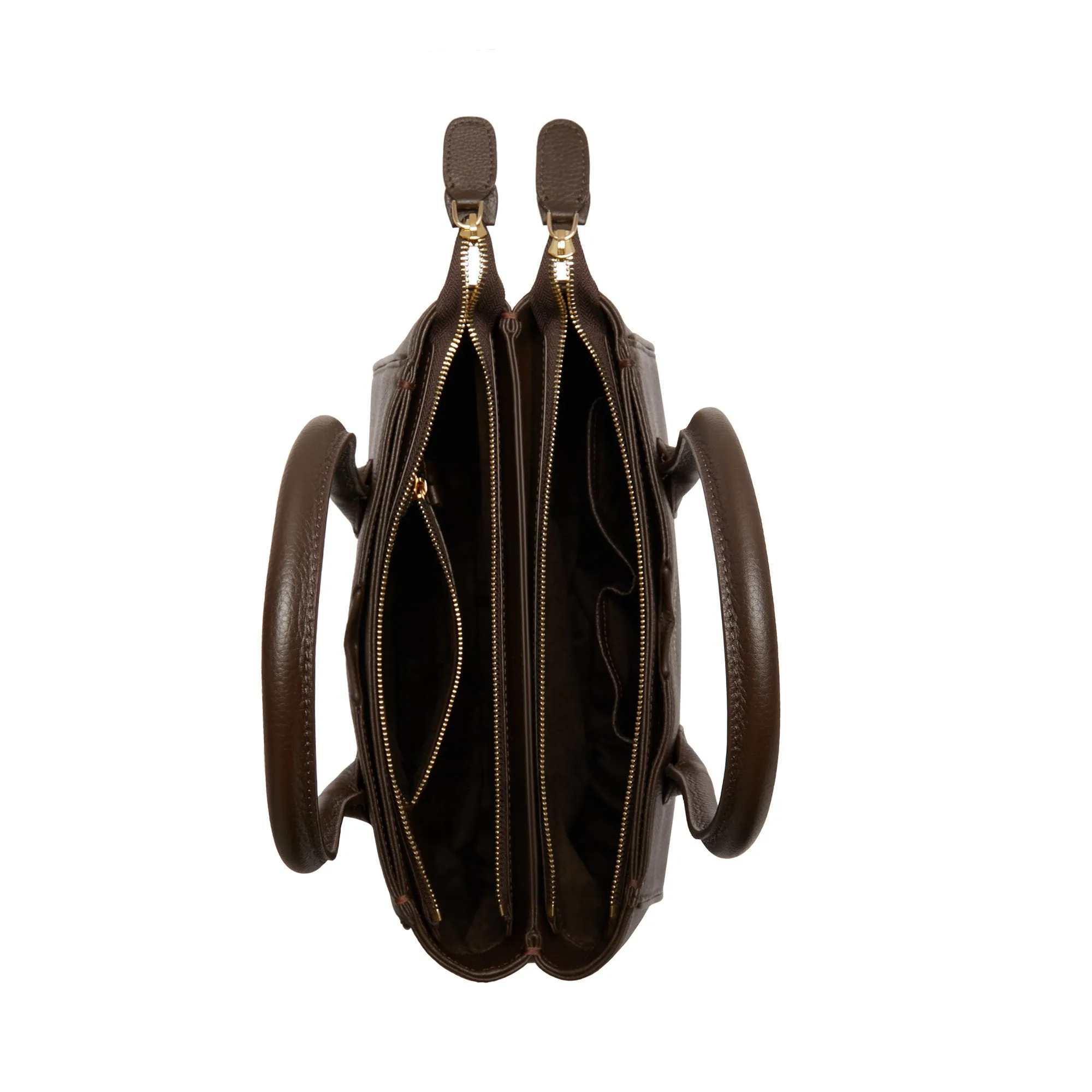 Honoré Cloe Midi brown calfskin leather handbag