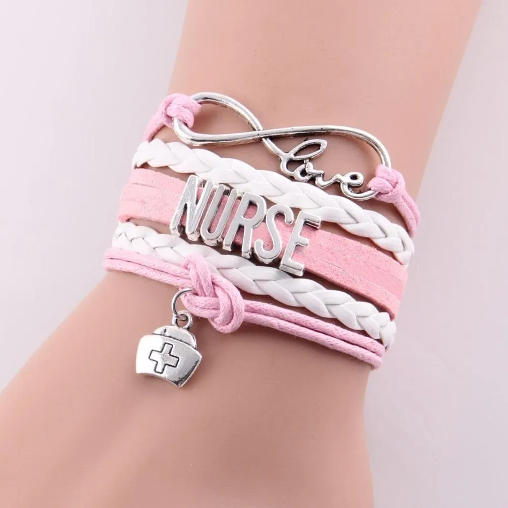 Infinity Love Nurse Hat Charm Bracelet Gift for Nurses