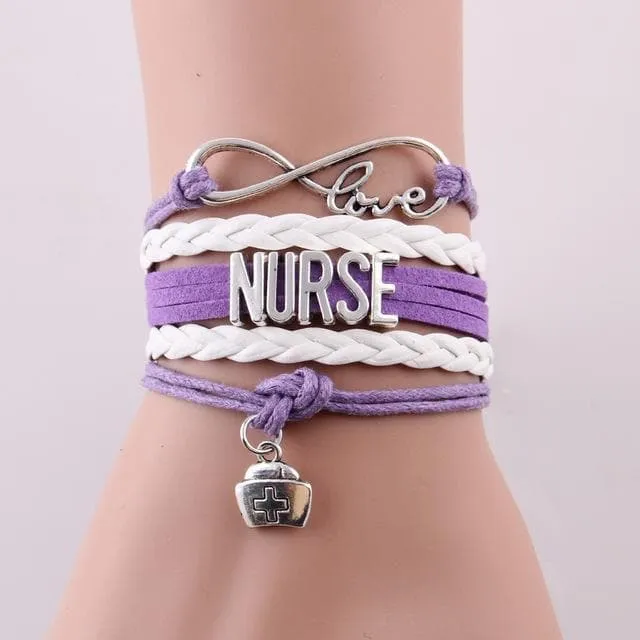 Infinity Love Nurse Hat Charm Bracelet Gift for Nurses