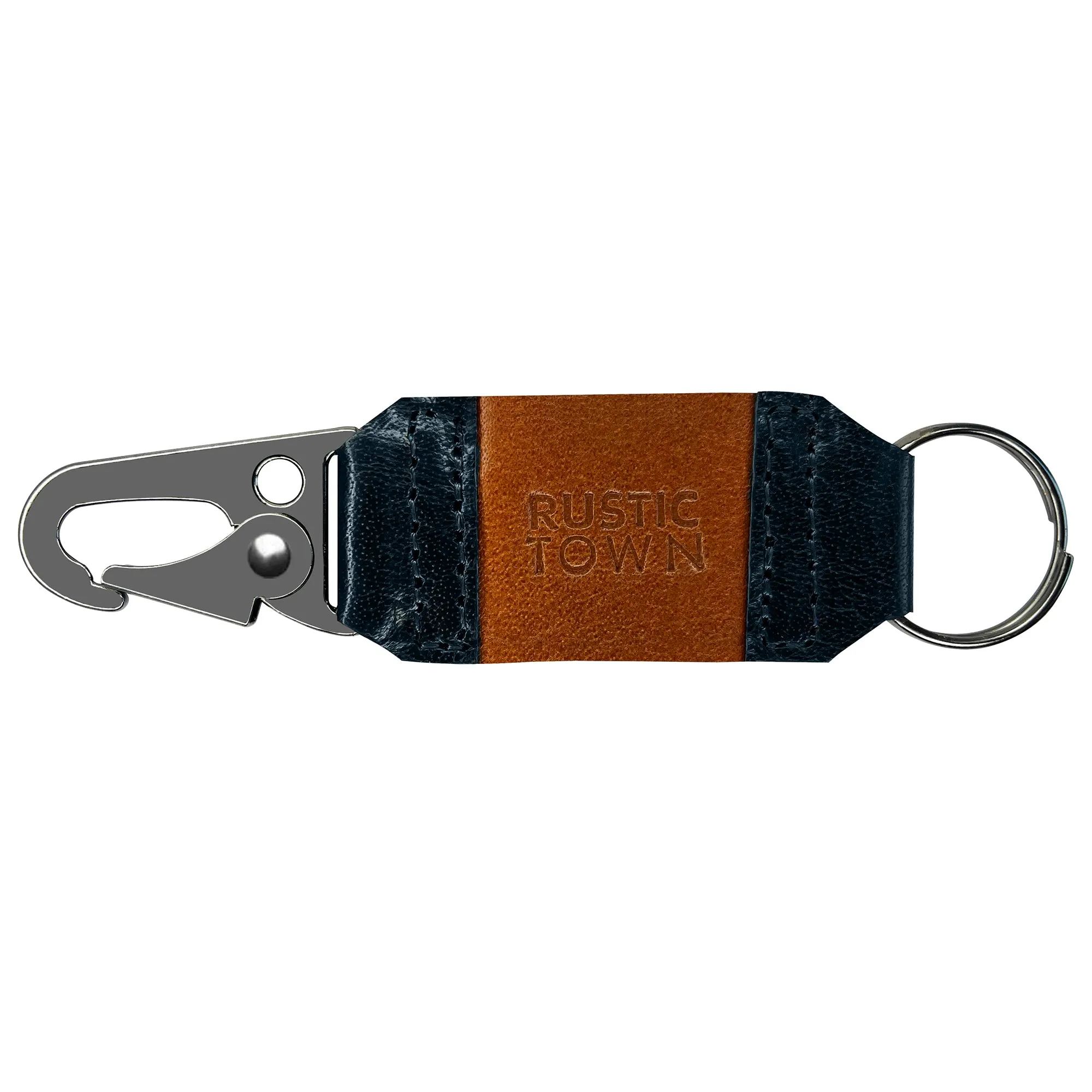 Leather Key Ring Holder - Compact Belt Keychain with Fob Car Key Chain