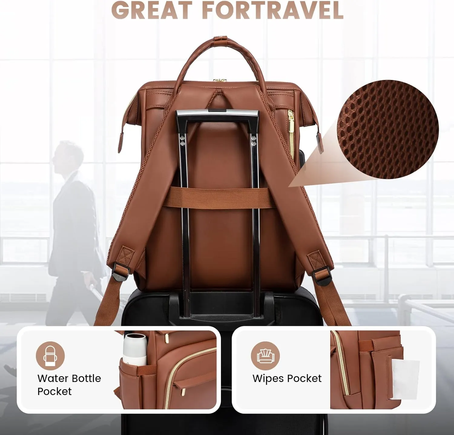 Leather Laptop Backpack