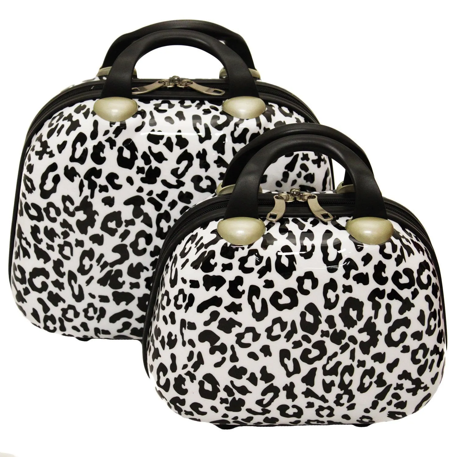 Leopard Couture 2-piece Hardside Cosmetic Train Case Set