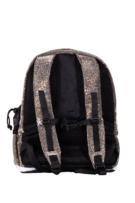 Leopard in Gunmetal Rebel Baby Dream Bag with White Zipper