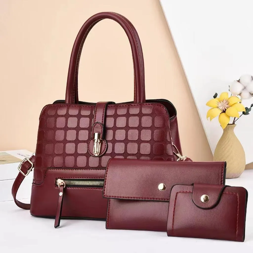 Maroon 3 in 1Handbag For Girls 207-2