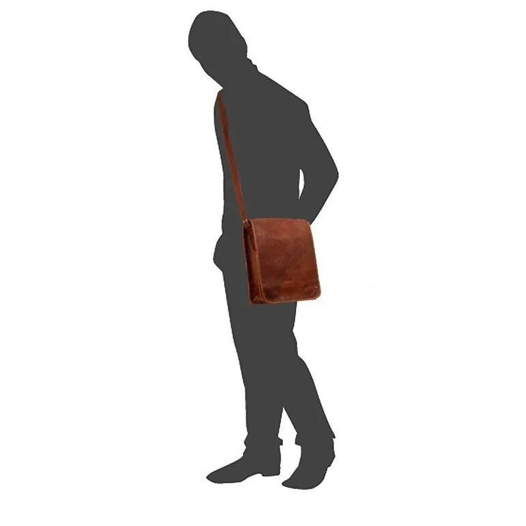 Midi Long Leather Messenger Bag