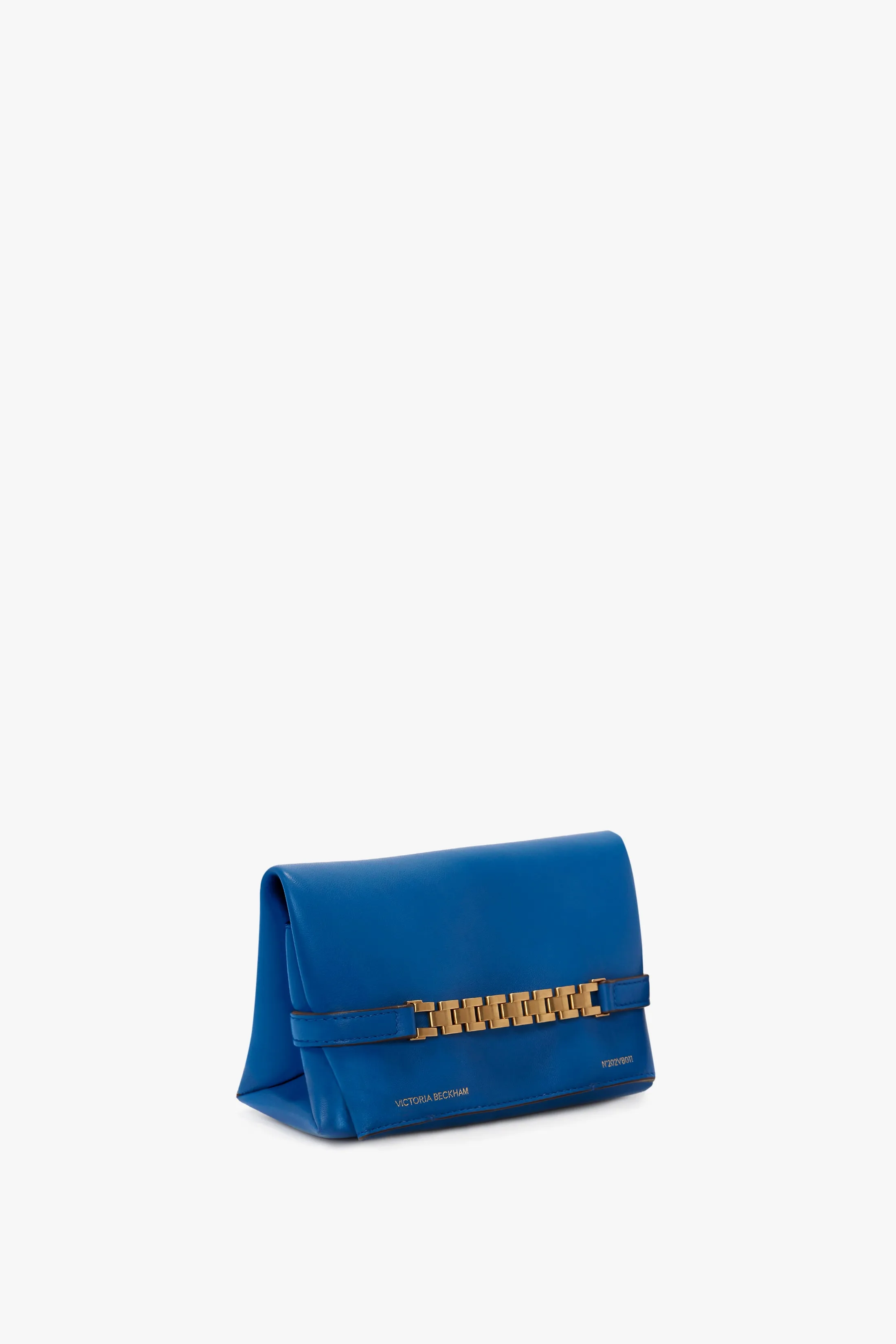 Mini Chain Pouch Bag With Long Strap In Sapphire Blue